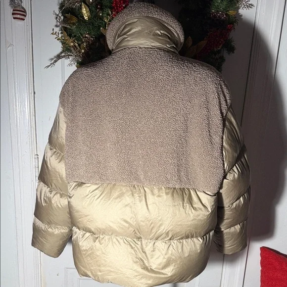 Massimo Dutti Feather down filled puffer jacket brown and tan Med. Like New. - Picture 3 of 16